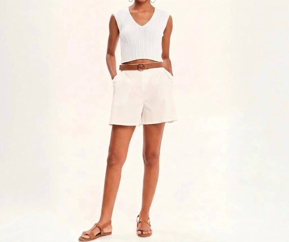 NEW KOURBELA archetypes knitted crop top in white